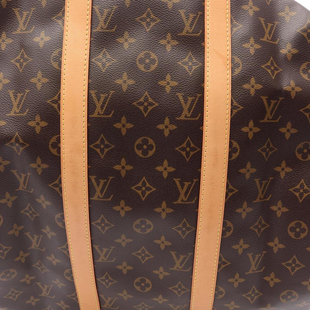 LOUIS VUITTON Brown Monogram Leather Keepall 50 Boston Bag - Picture 7 of 8